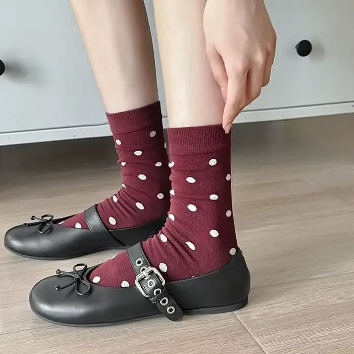Chaussettes rouges à Tube moyen pour femmes