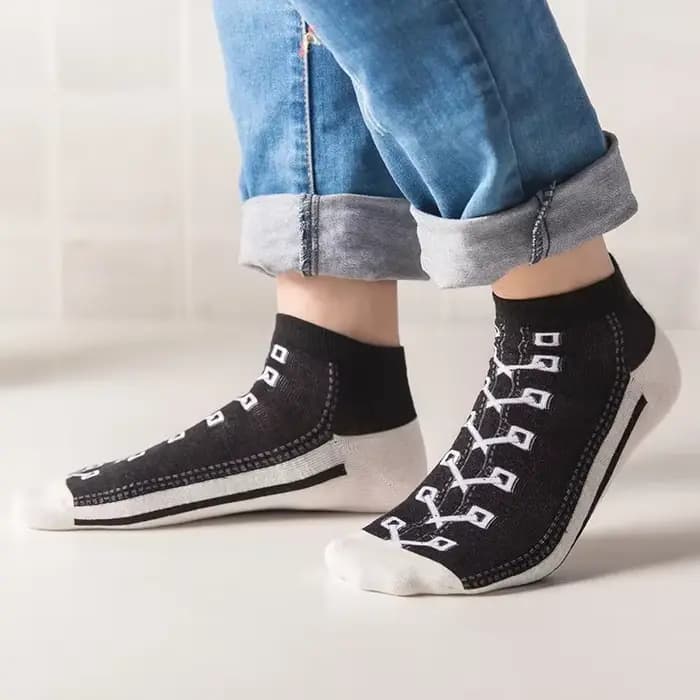 Mode drôle femmes hommes Harajuku Style chaussettes Kawaii chaussure imprimer mignon chaussette courte cadeau