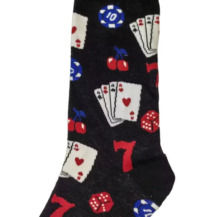 MYORED une paire de nouvelles chaussettes en coton motif de dés de poker tendance de la mode chaussettes mi-tube décontractées pour hommes