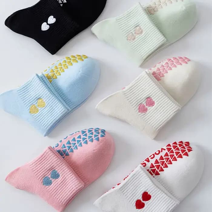 Chaussettes de Yoga antidérapantes en Silicone pour femmes