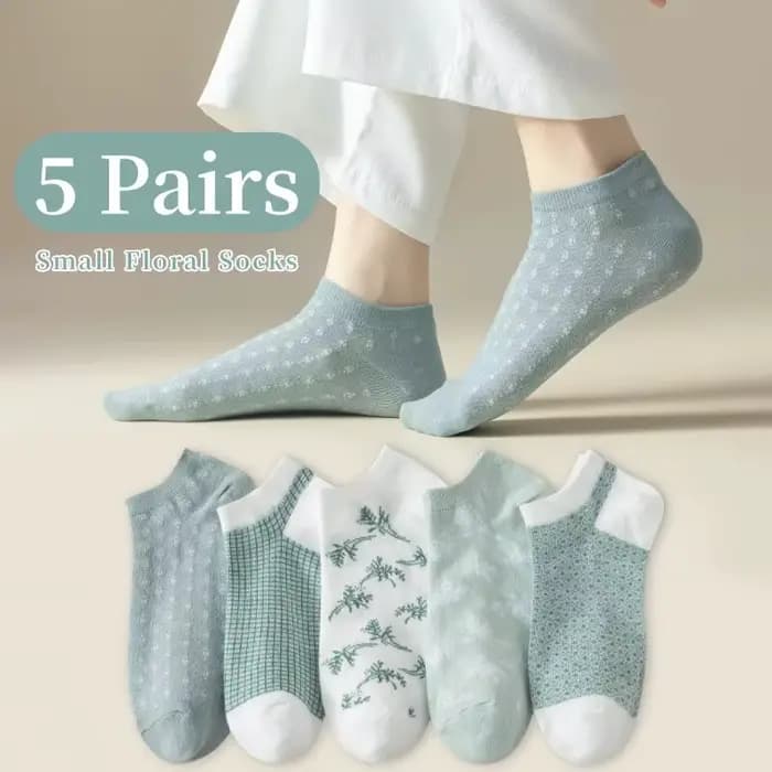 5 paires de chaussettes basses quatre saisons pour femmes