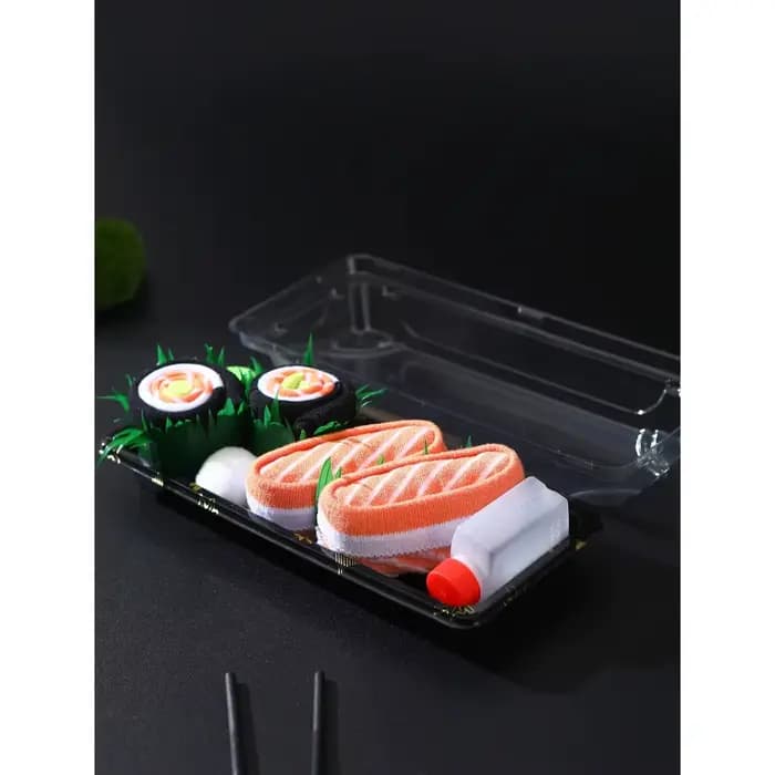 2 paires de chaussettes à sushi saumon