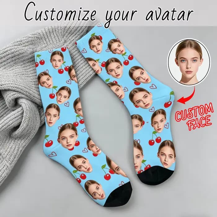 Chaussettes personnalisées avec photo du visage