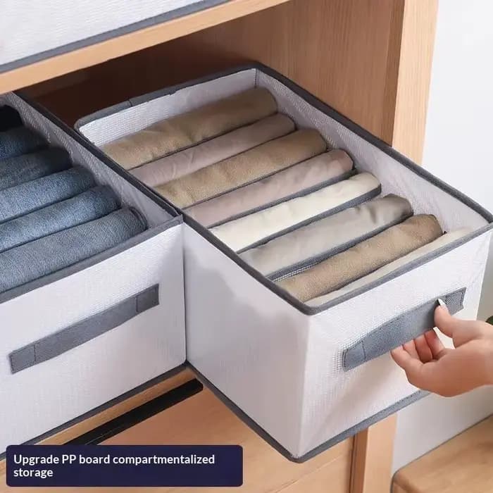 Organisateur de tiroir pliable en tissu avec poignées, boîte de rangement multi-compartiments pour chaussettes, sous-vêtements, placard de chambre