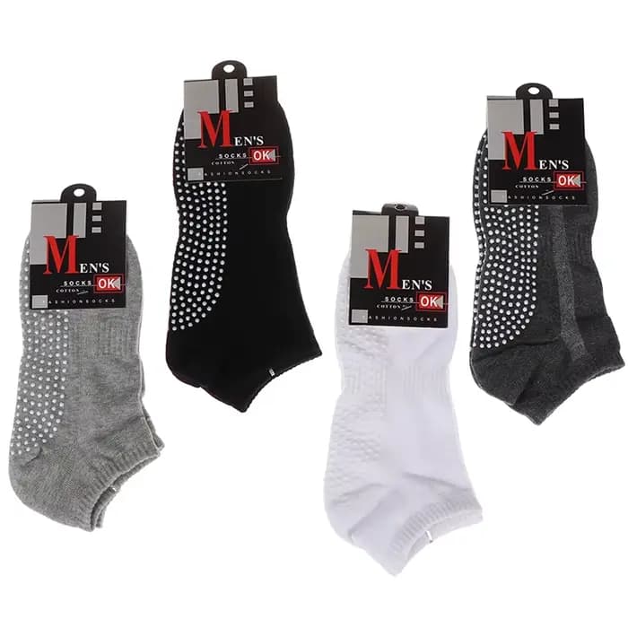 1 paire de chaussettes de Yoga antidérapantes en coton pour hommes avec poignées, chaussettes de sol respirantes et antidérapantes pour Pilates, gymnastique, Fitness, taille 39-44, livraison directe