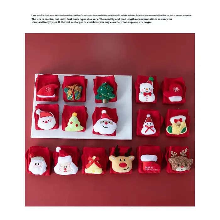 Chaussettes de noël pour nouveau-nés, chaussettes longues en coton rouge pour nourrissons, décor d'arbre d'élan du père noël, chaussettes hautes respirantes et antidérapantes