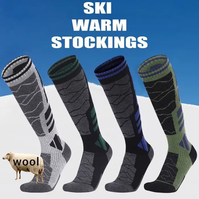 1 paire laine mérinos coton hiver hommes chaussettes de Ski chaudes plus épais sport Snowboard cyclisme football