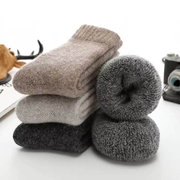 Super plus épais solide chaussettes laine mérinos lapin