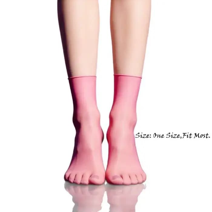 Chaussettes ultra-fines en satin brillant et extensible, couleur unie, respirantes, effet huileux, pour fête costumée