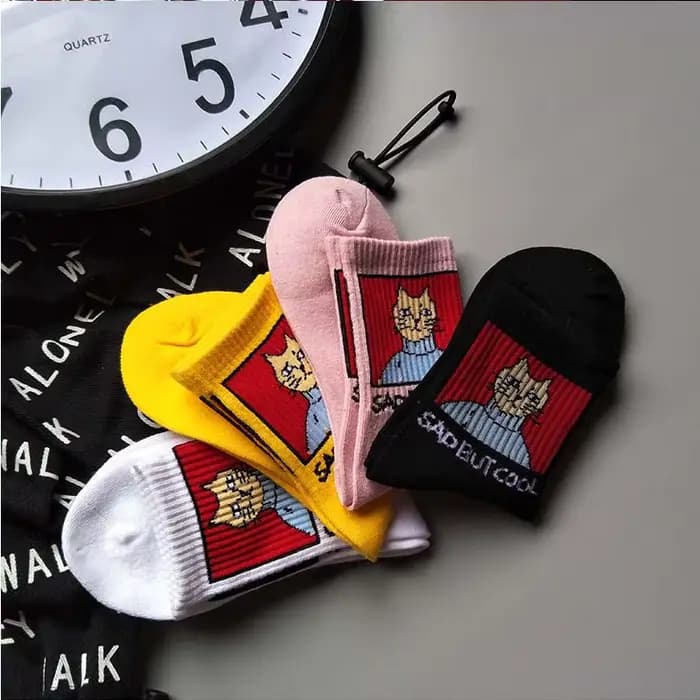 Femmes chaussettes dessin animé chat unisexe