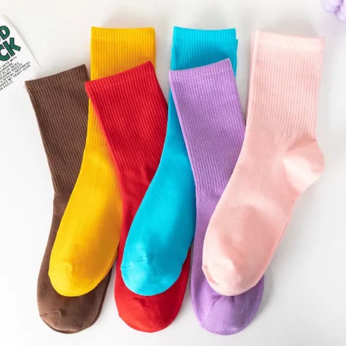 1 paire de chaussettes en coton pour femmes