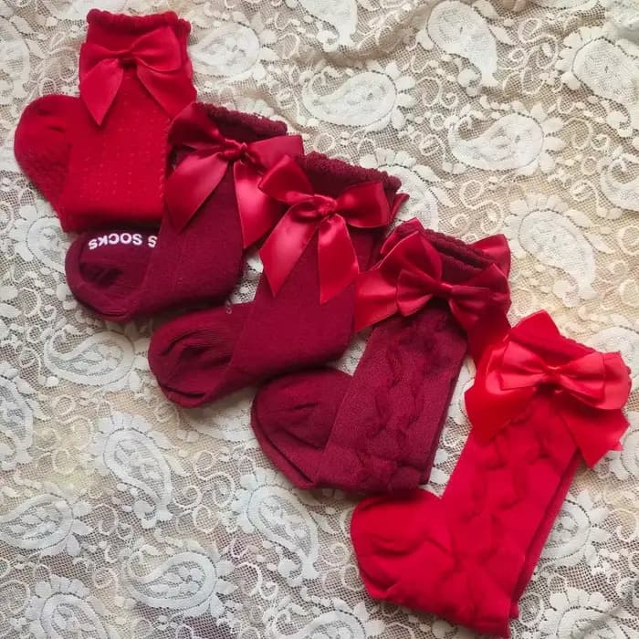 Chaussettes rouges de noël pour bébé