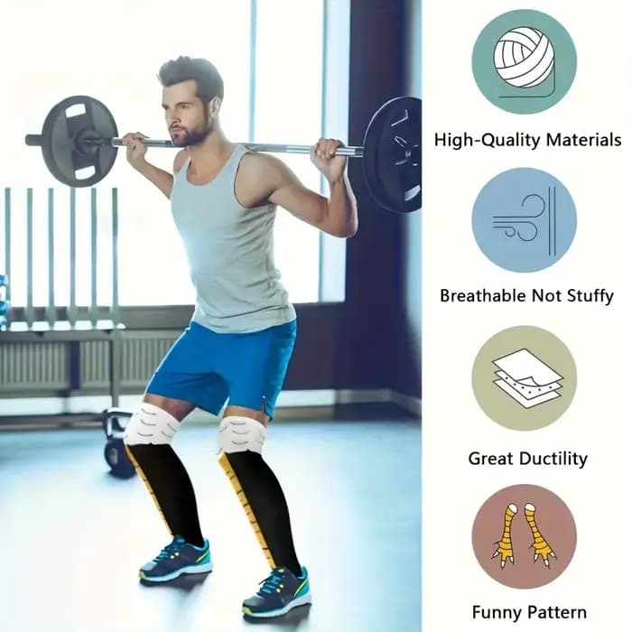 1/2 paires femmes genou chaussettes hautes à la mode dessin animé drôle poulet griffe chaussettes Fitness sport décontracté jambe mince Long Tube chaussettes femmes