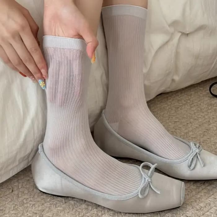 Chaussettes d'été en soie pour femmes