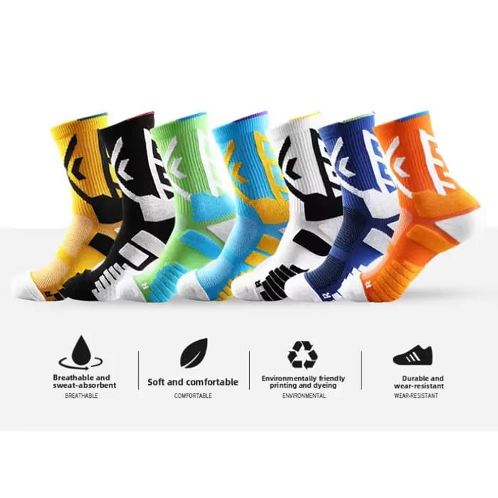 Chaussettes de basket-ball montantes évacuant l'humidité