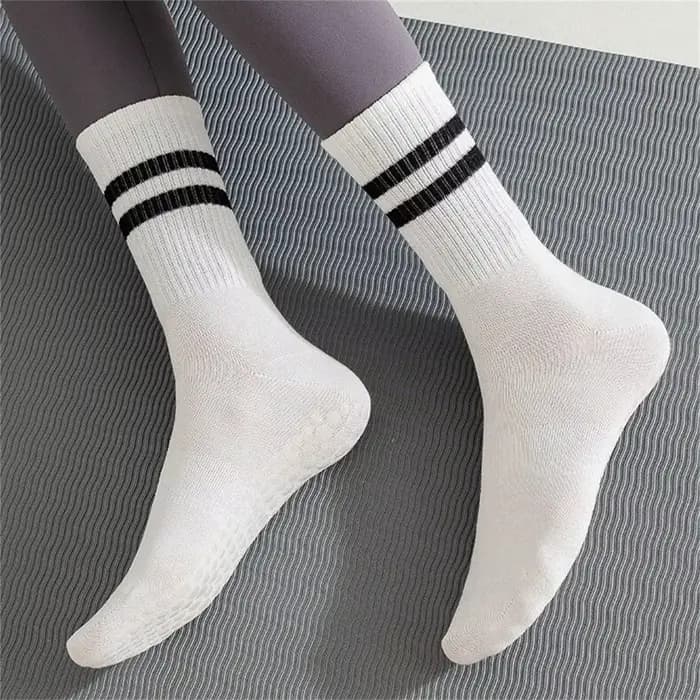 2 paires de chaussettes Pilates pour femmes avec poignées