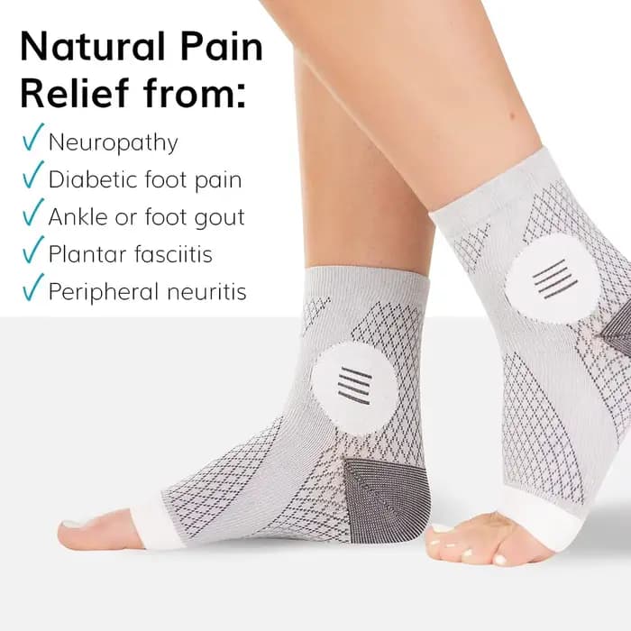 1 paire de chaussettes de neuropathie-thérapie de neurite périphérique Compression diabétique bout ouvert manchons de