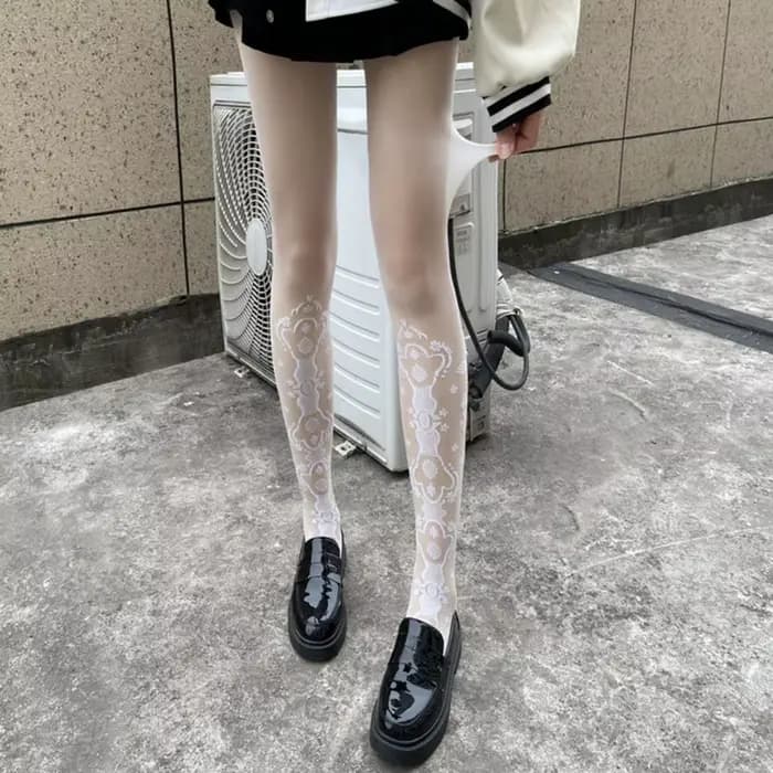 Collants rétro à fond ajouré pour femmes
