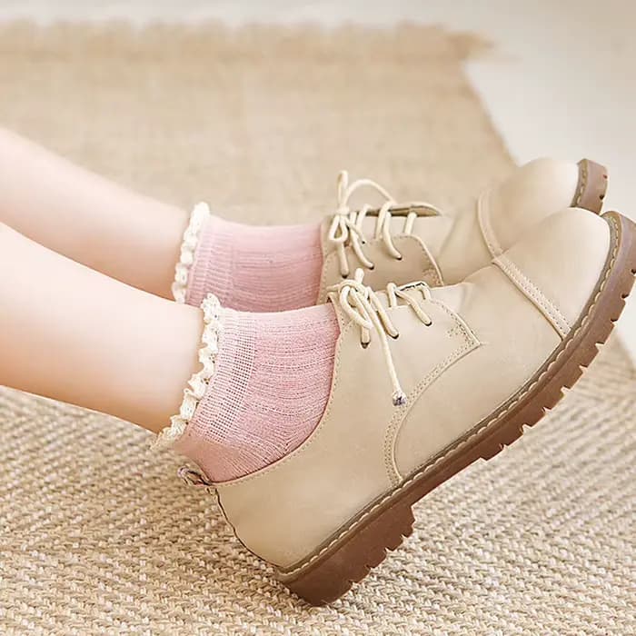 Chaussettes à volants en dentelle pour femmes