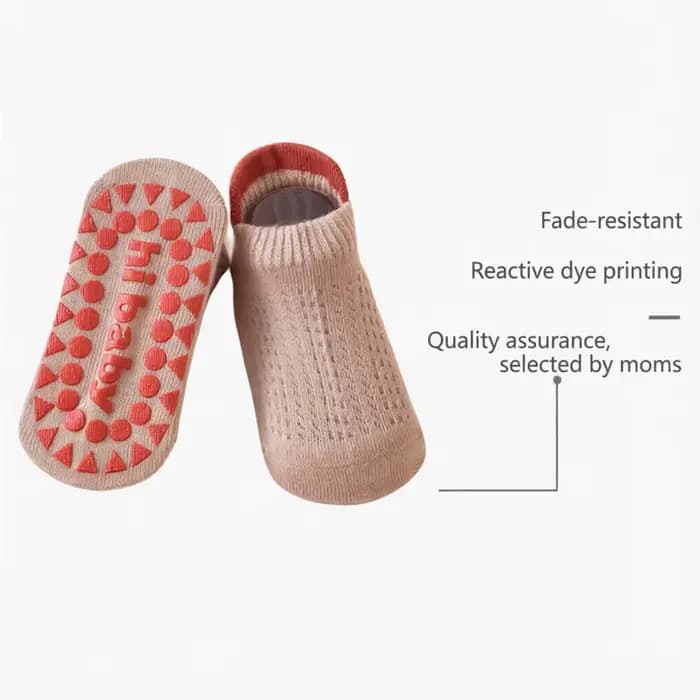 Lot de 3 paires de chaussettes antidérapantes en coton pour enfants