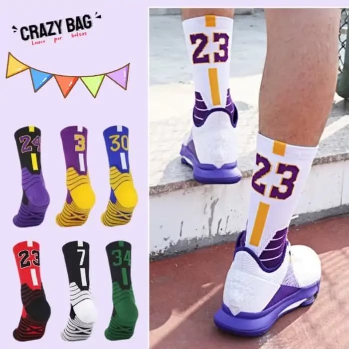 Chaussettes de basket-ball mi-baril coton