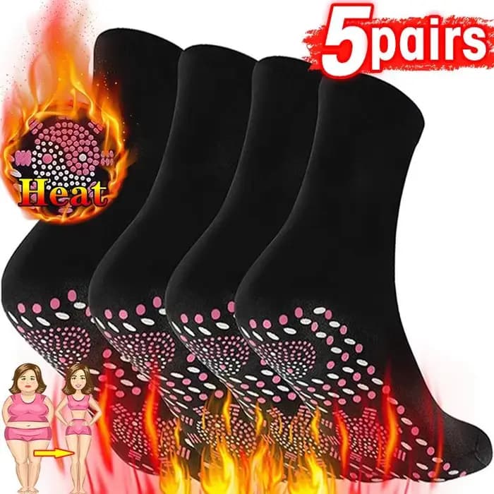 1/5 paires Tourmaline auto-chauffant chaussettes hiver chaud thermique soins de santé