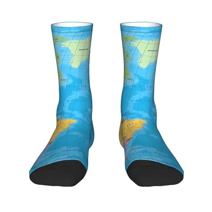 Chaussettes vintage avec carte du monde