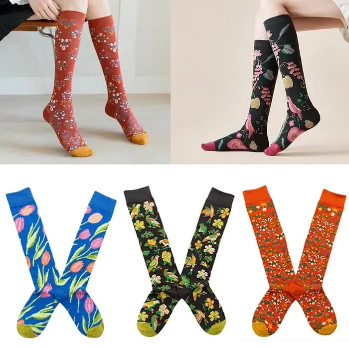 Chaussettes femme mi-cuisse mollet et genou