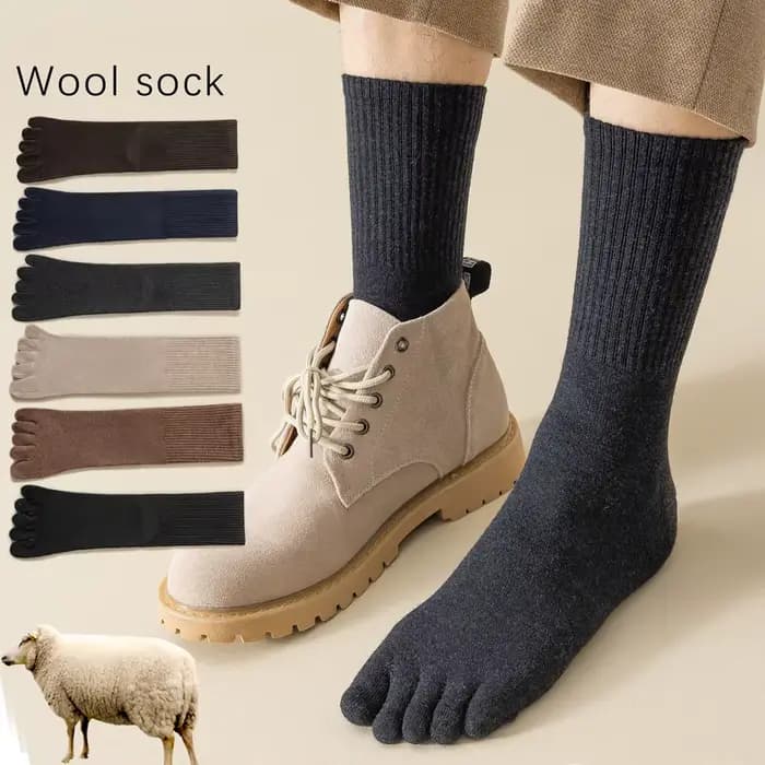 Chaussettes chaudes en laine à cinq doigts