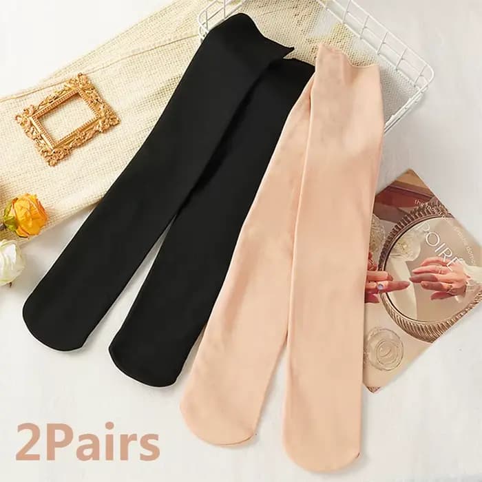 2 paires épaissir velours genou haute chaussettes chaudes femmes automne hiver chaud Long mollet neige chaussettes peau noire Style coréen chaussette mince
