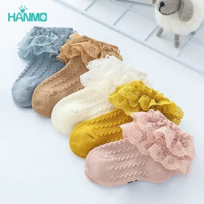 Chaussettes en dentelle à volants pour bébés filles