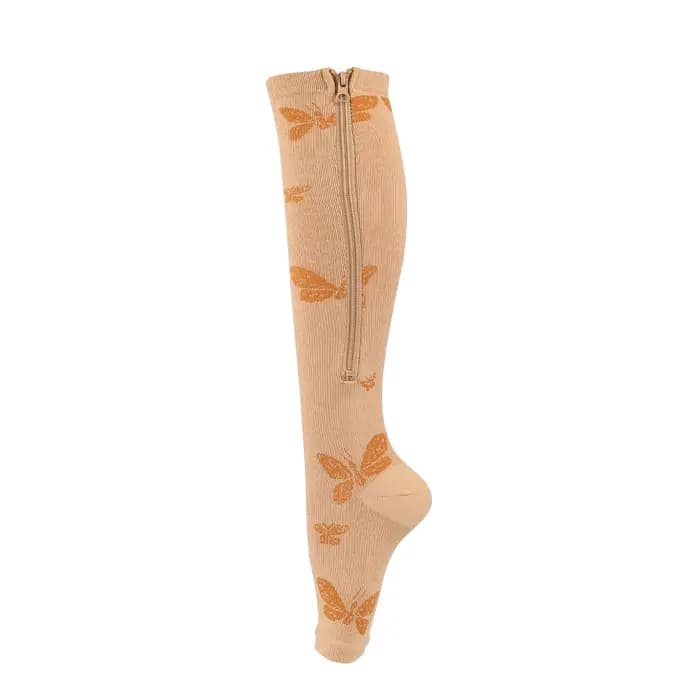 Chaussette de Compression en Cuivre, Bas à Fermeture Éclair