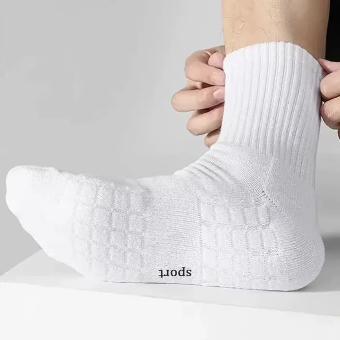 Chaussettes de sport pour hommes à semelle épaisse, absorbant la transpiration et respirantes, avec coussinets de soutien pour la course à pied, chaussettes de sport professionnelles pour hommes