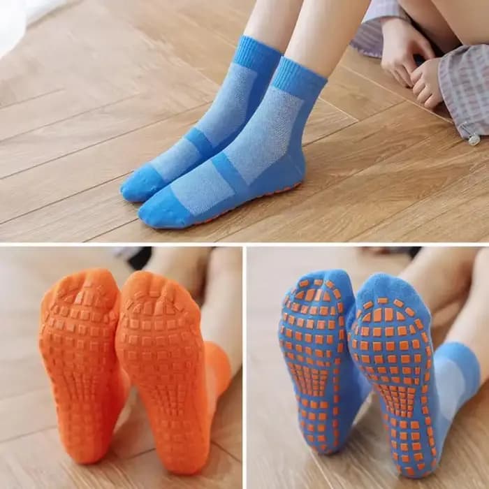 Chaussettes antidérapantes en coton pour enfants et adultes