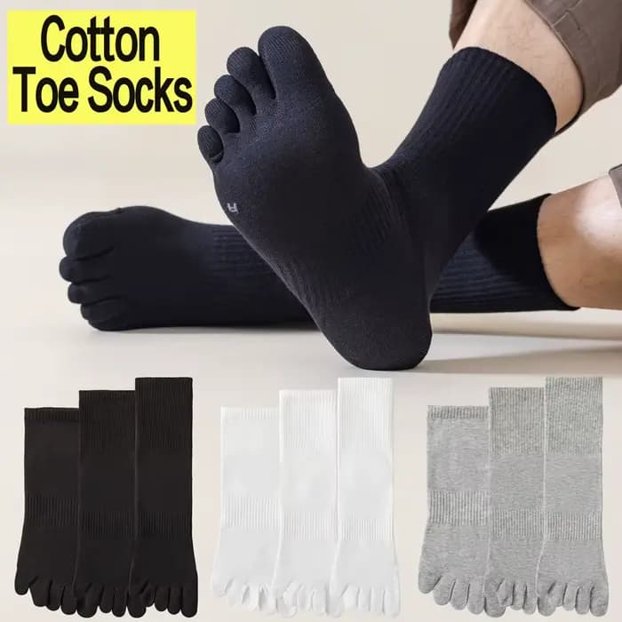 3 paires de chaussettes à bout en coton pour hommes
