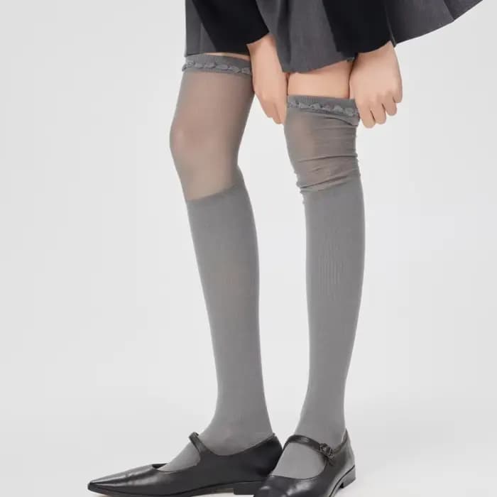 JK Y2K – chaussettes rayées en laine pour femmes