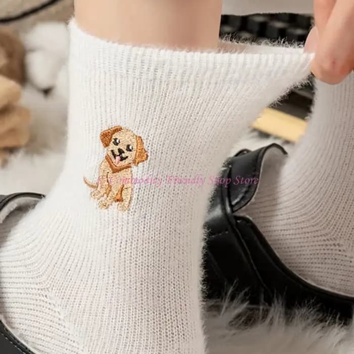 85AE – chaussettes polaires avec animaux dessin animé