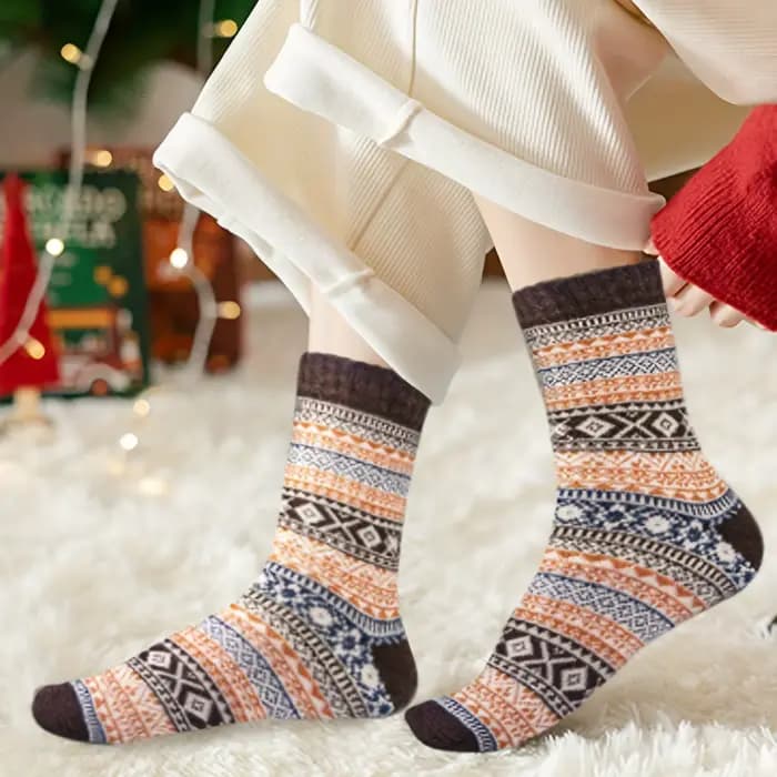 1/2/5 paires de chaussettes en laine pour femmes