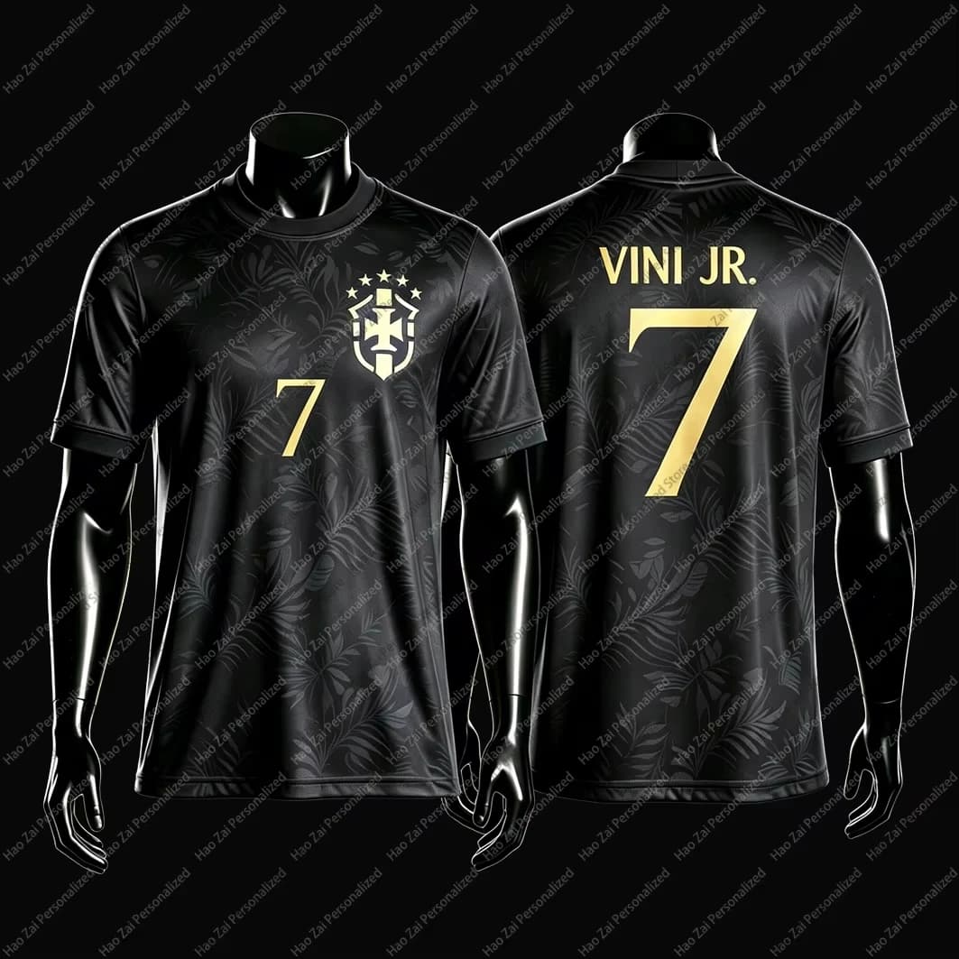 Maillots/T-shirts édition fan de l'équipe nationale du Brésil 2026 : Neymar # 10 Vinícius # 7—Hauts 