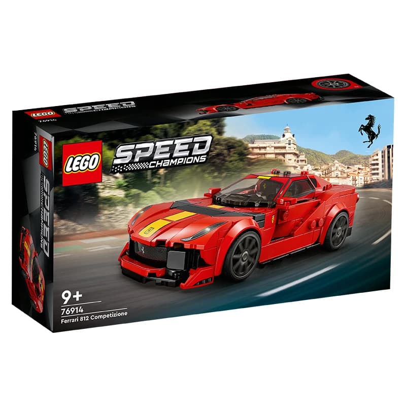 Ensemble de briques LEGO Super Racing Series 76914 Ferrari 812 Competizione Sports Car, décoration de bureau, collection de loisirs, jouet populaire