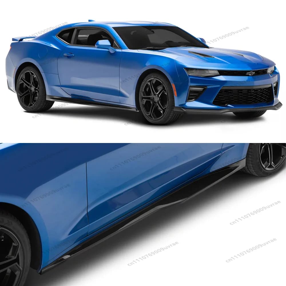 Pour Chevrolet Camaro SS/LT/LS/RS/V6 Cabriolet 2016-2024, Diffuseur de bas de caisse noir brillant, Ailerons latéraux, Lame de spoiler, Tuning