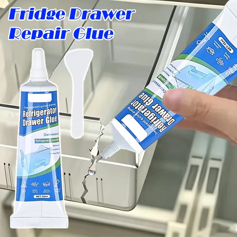 Colle de réparation pour réfrigérateur, 25ml, adhésif résistant au froid pour joint de porte de réfrigérateur, séchage rapide, résistant au froid, pour plastique, verre, caoutchouc