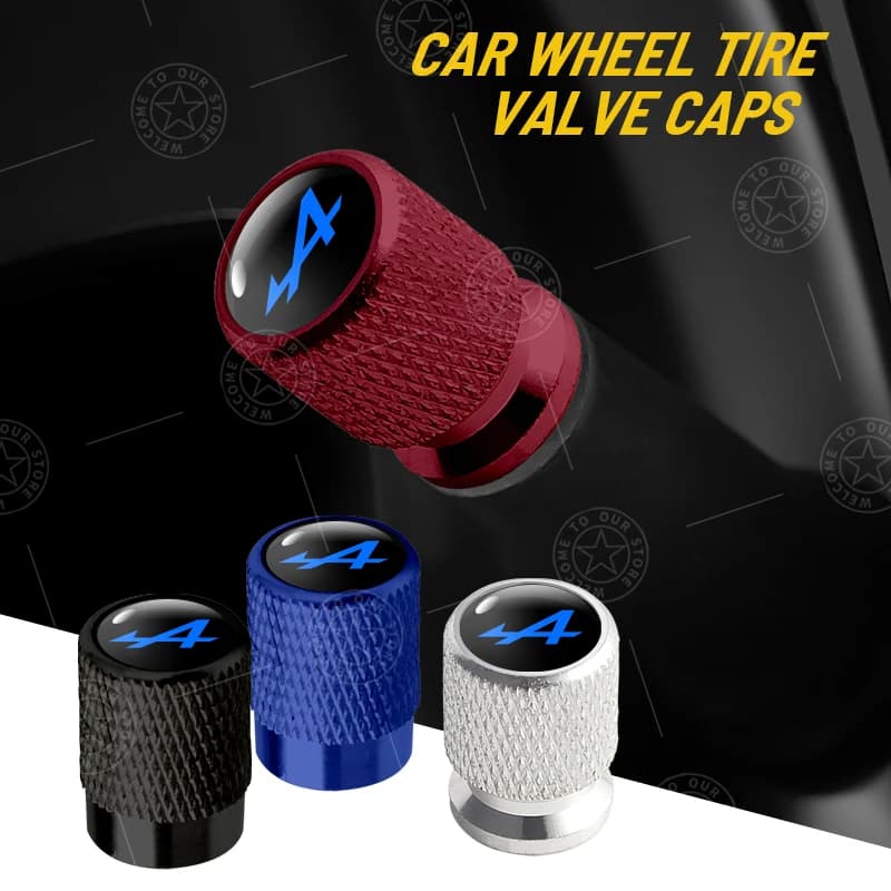 Bouchons de Valve de pneu de roue de voiture, Logo alpin, tige d'air, accessoires en aluminium pour Clio Scenic Logan Megane Captur Kadjar Duster RS GT 4 pièces