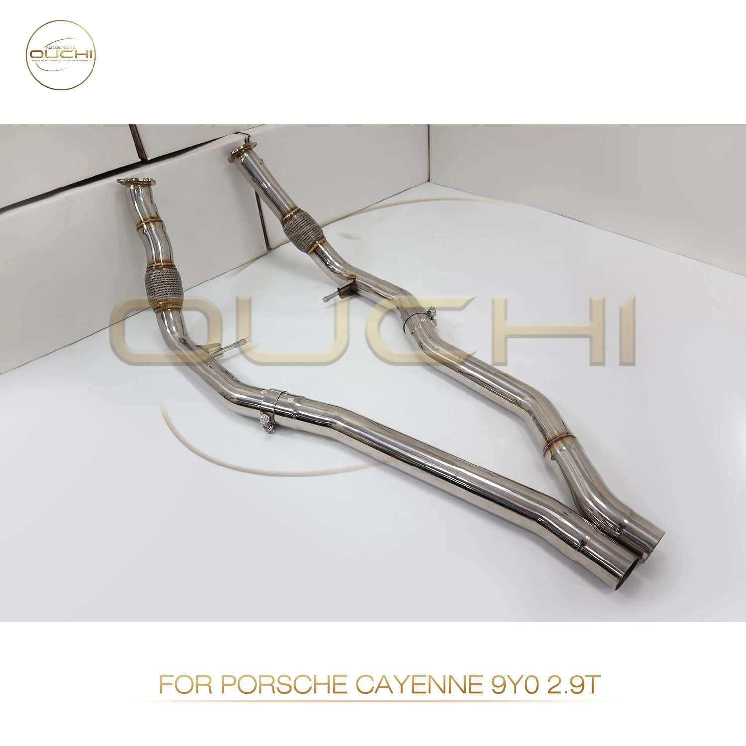 Tuyau avant en acier inoxydable pour Porsche Cayenne 9YO 2.9T, échappement à haut débit, performances améliorées, son de Sport profond 🛠