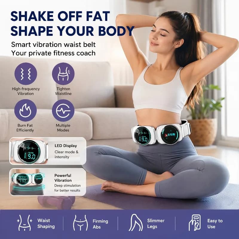 Ceinture de sport vibrante amincissante pour bras, jambes, taille, abdomen, gros ventre, machine de massage pour la réduction et l'élimination de la graisse