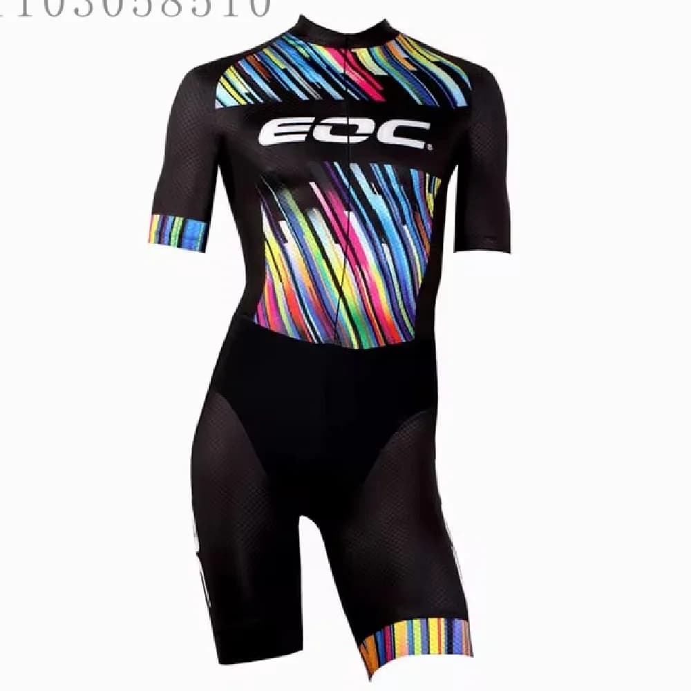 EOC dehors Inline Speed Skates Vêtements pour hommes, Combinaison de vitesse de course de patinage, Manches courtes, Leictremped coloré