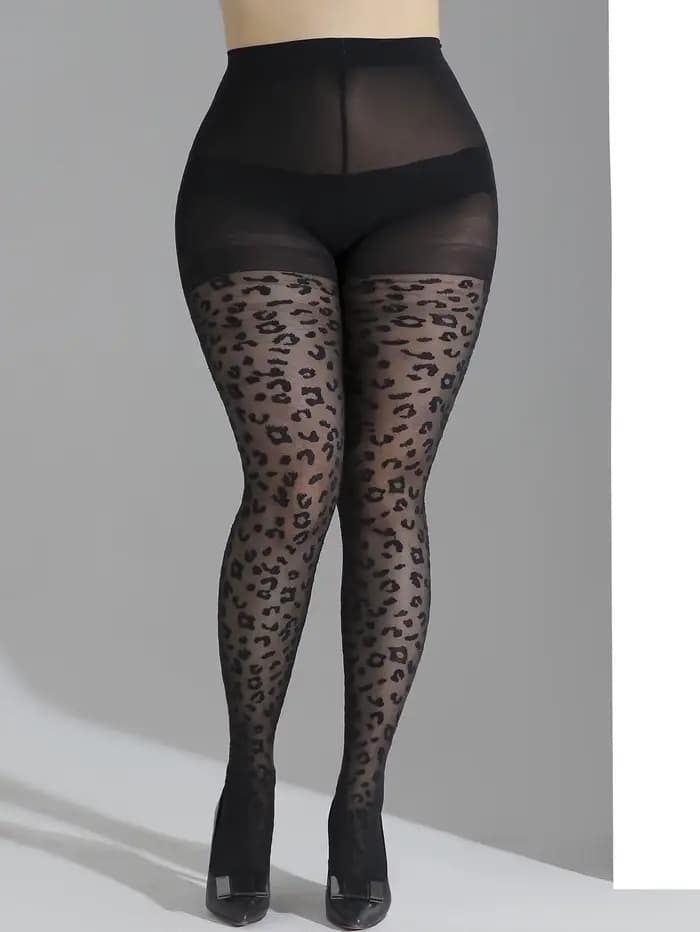 Une paire de collants opaques à la mode imprimé léopard Starlight pour femmes avec leggings très ext