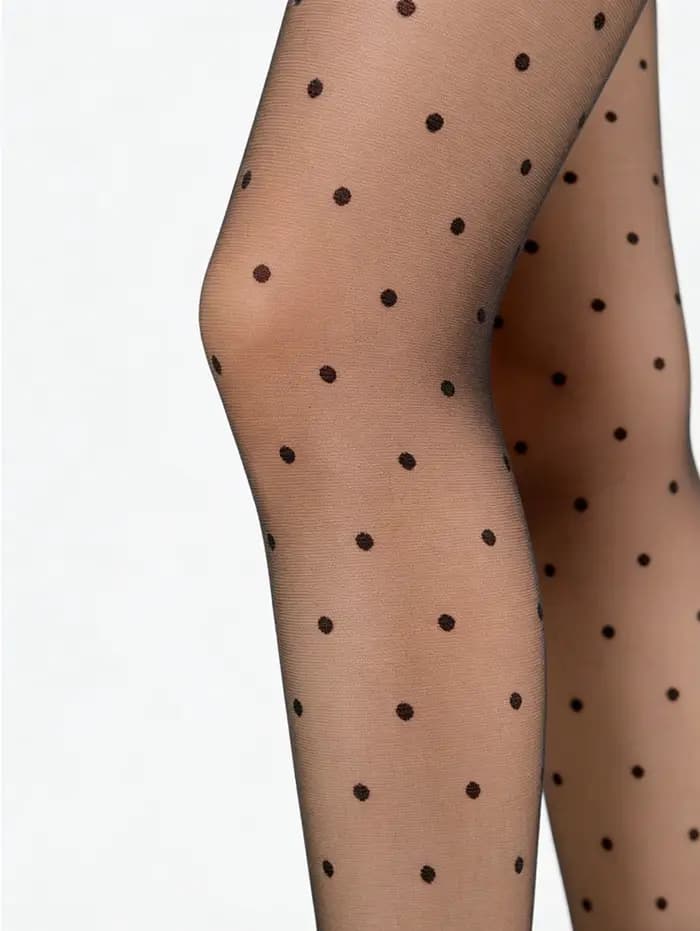 1 paire de collants transparents à pois noirs pour femmes, chaussettes amusantes et extensibles, bas