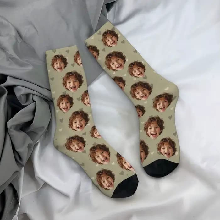 Chaussettes personnalisées en forme de visage Chaussettes personnalisées unisexes Chaussettes photo