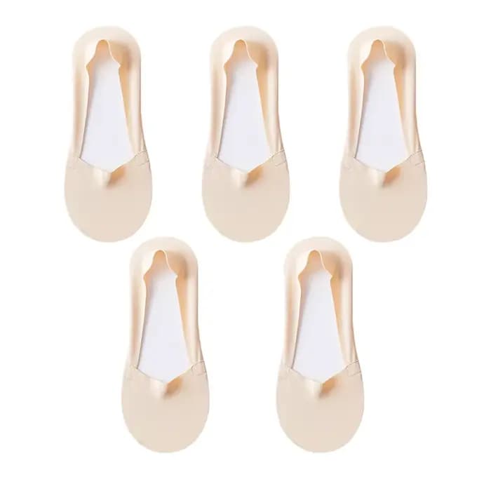 5 paires de chaussettes respirantes invisibles en Silicone pour femmes, antidérapantes, couleur unie
